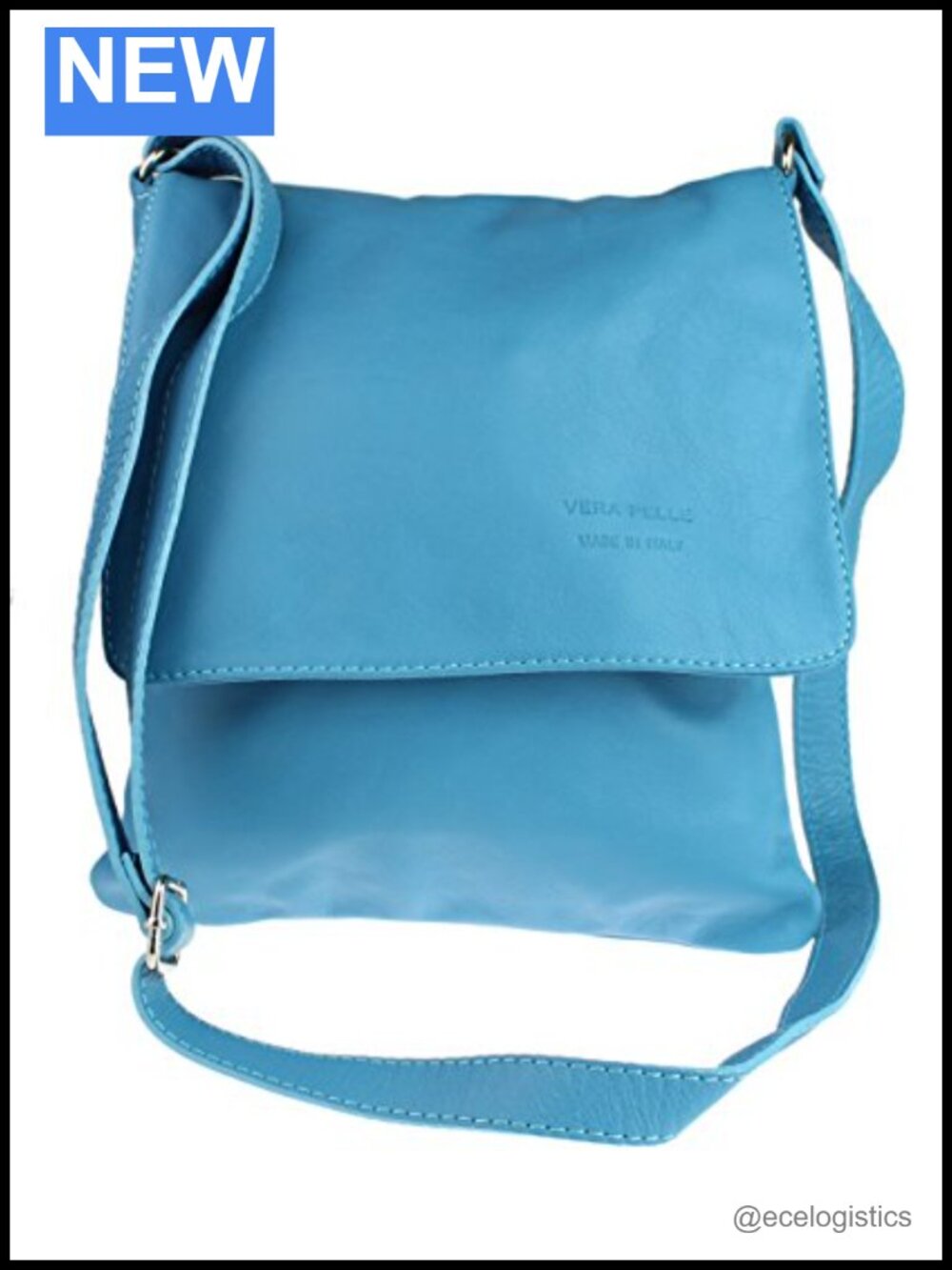 Italian Soft Leather Crossbody Messenger Bag Shoulder Flap Zipper